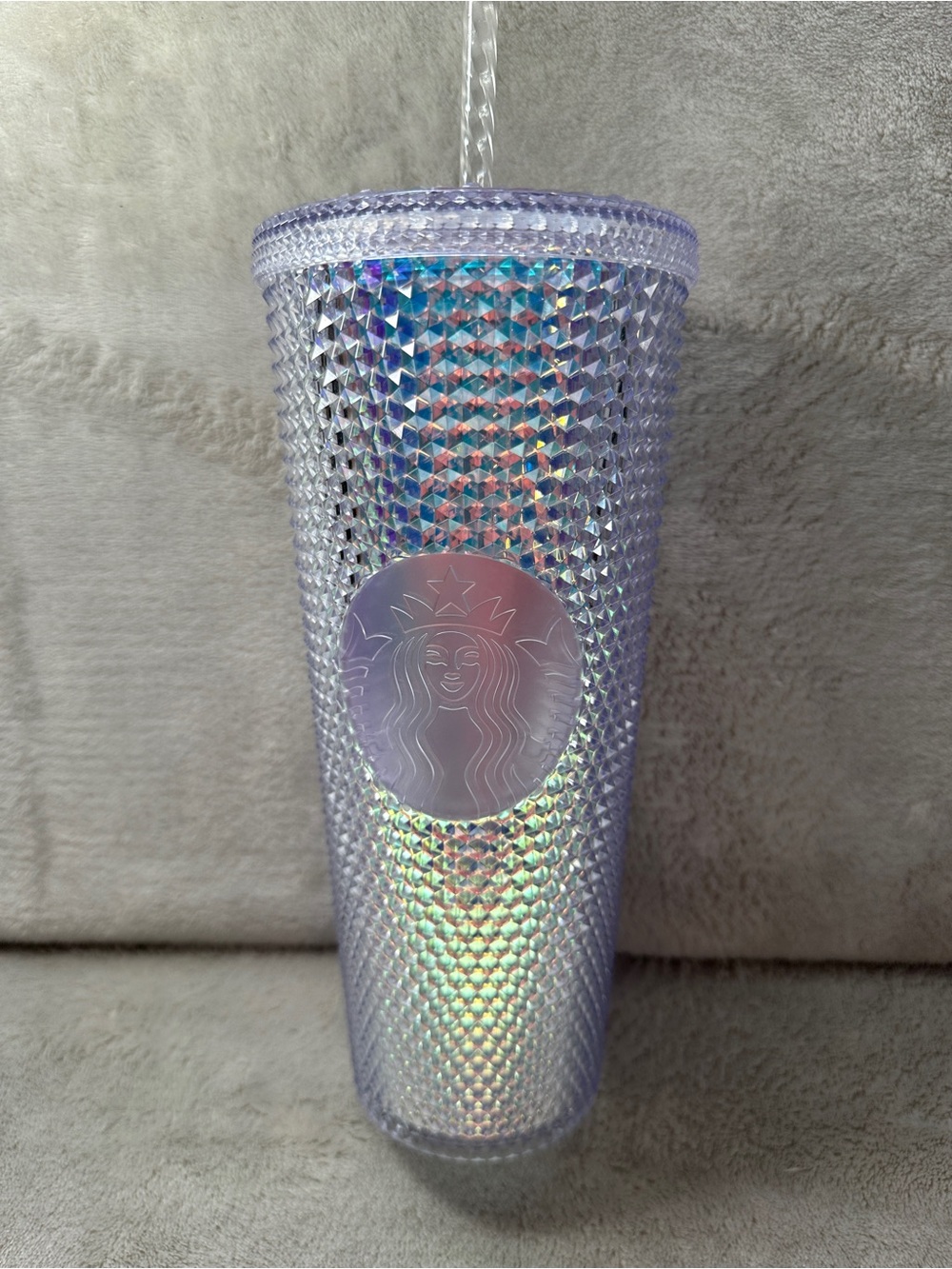 Starbucks 2021 Iridescent Studded Cold Cup Tumbler w/ Lid & Straw 24 oz